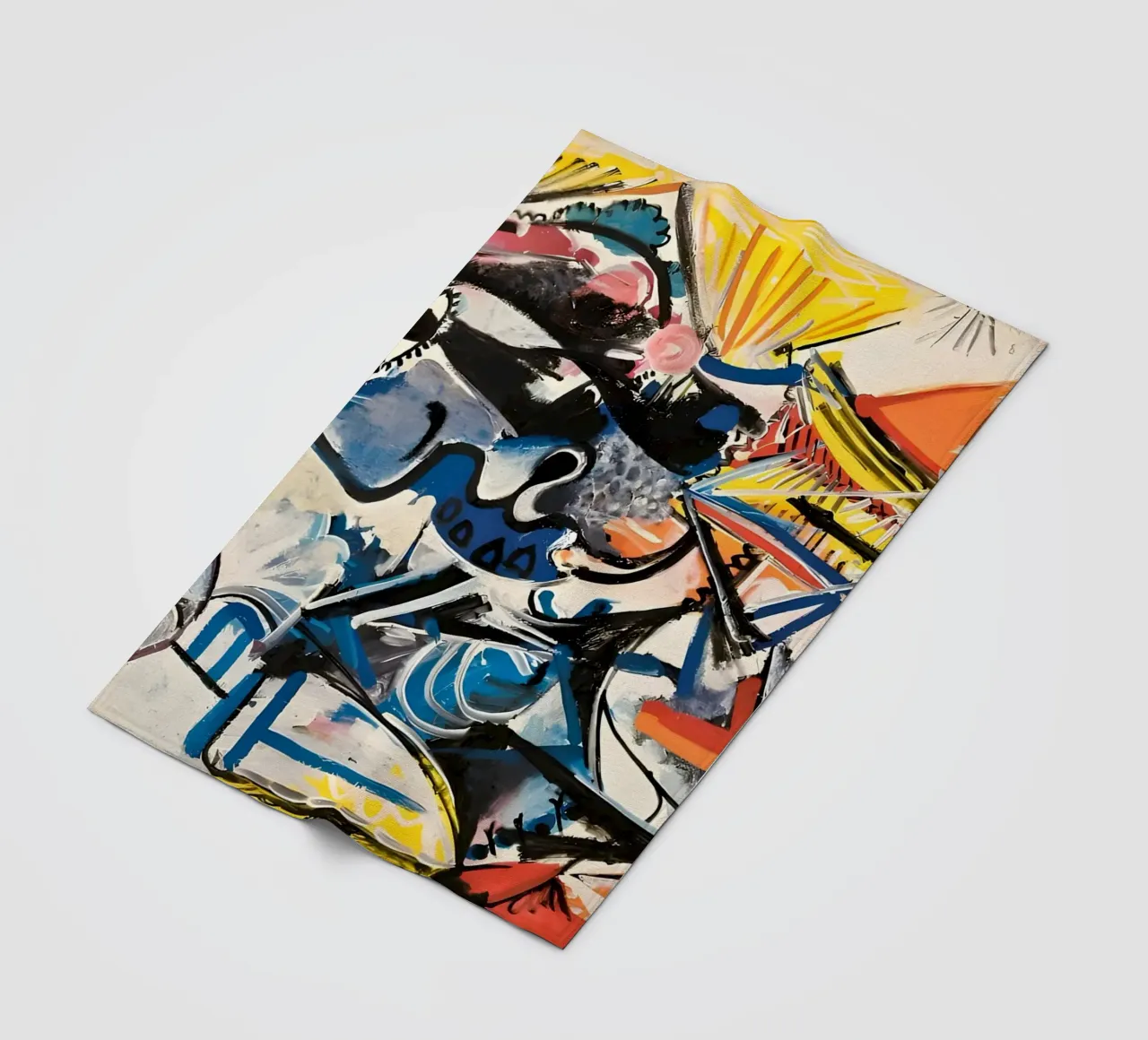 Abstract Expressionist Dynamic Forms Colorful Chaos fleece blanket by homdeco