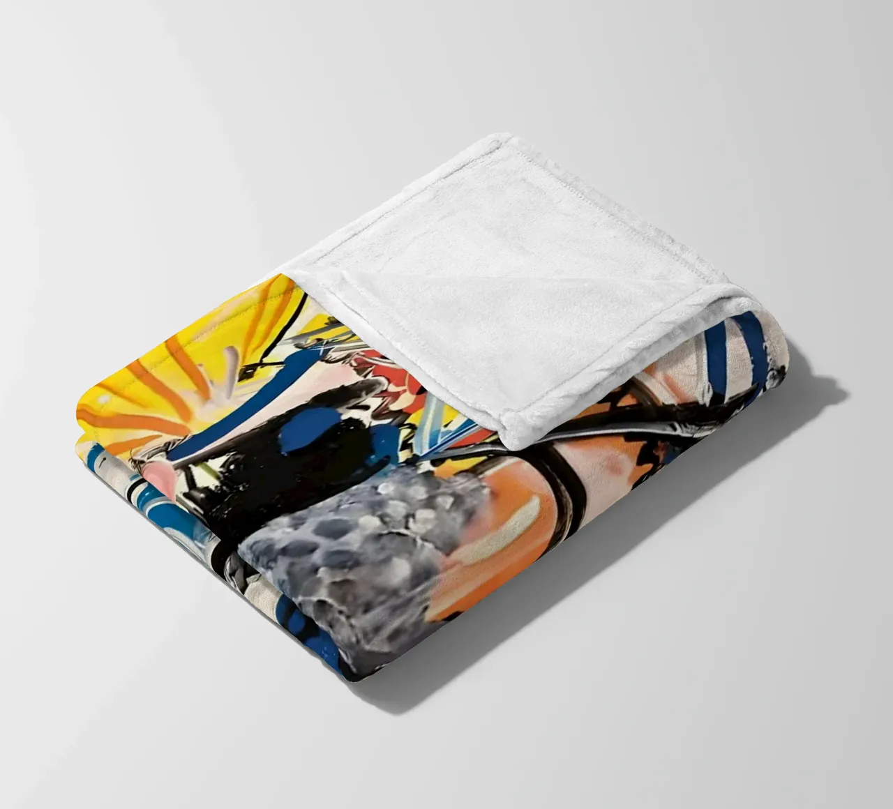 Abstract Expressionist Dynamic Forms Colorful Chaos fleece blanket by homdeco