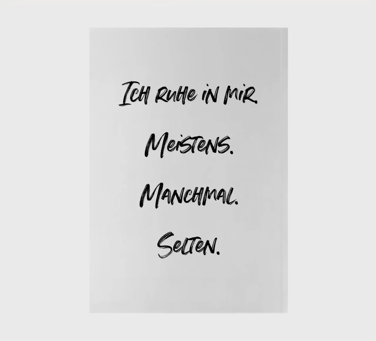 Ich ruhe in mir | minimalistic design | typography notebook by just typo