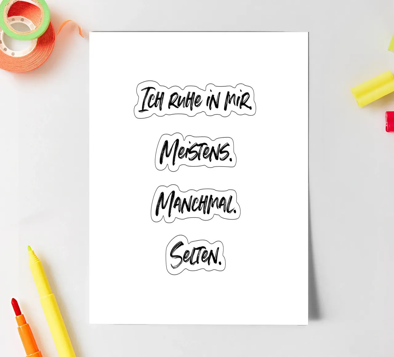Ich ruhe in mir | minimalistic design | typography foglio adesivo da just typo