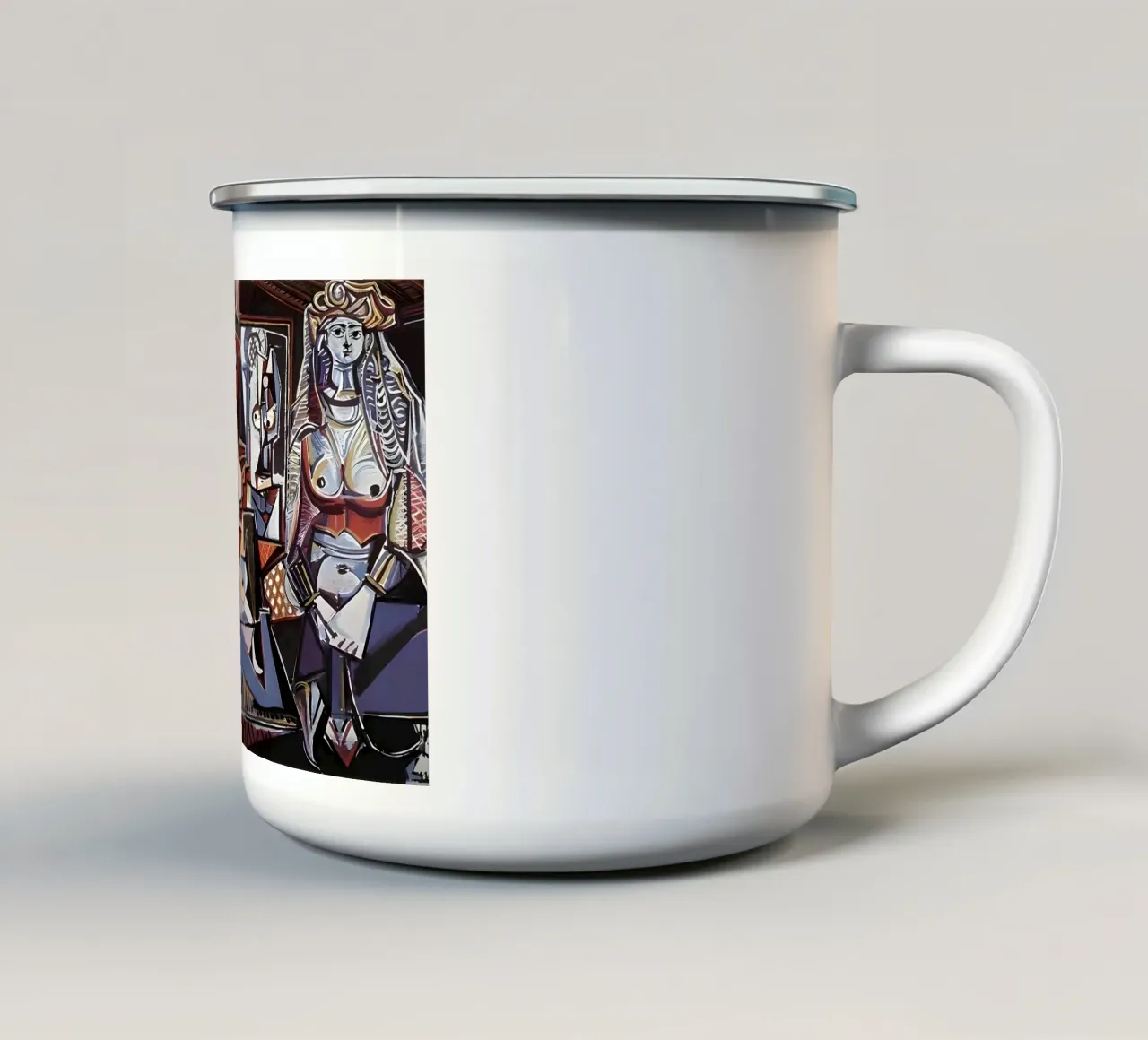 Picasso Les Femmes d'Alger Capolavoro cubista tazza in smalto da homdeco