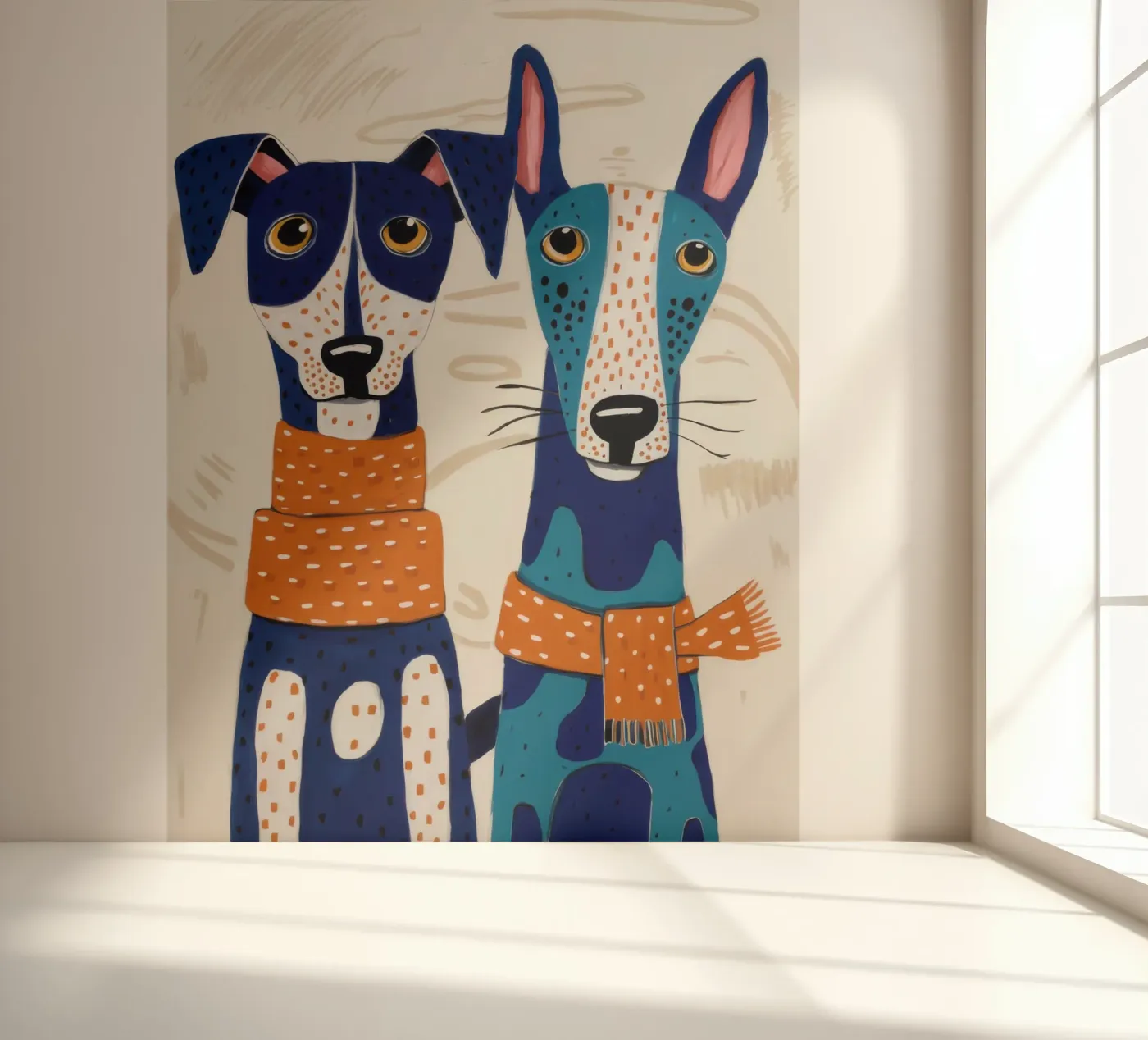 Dapper Hondenduo fotobehang van Veil Maya