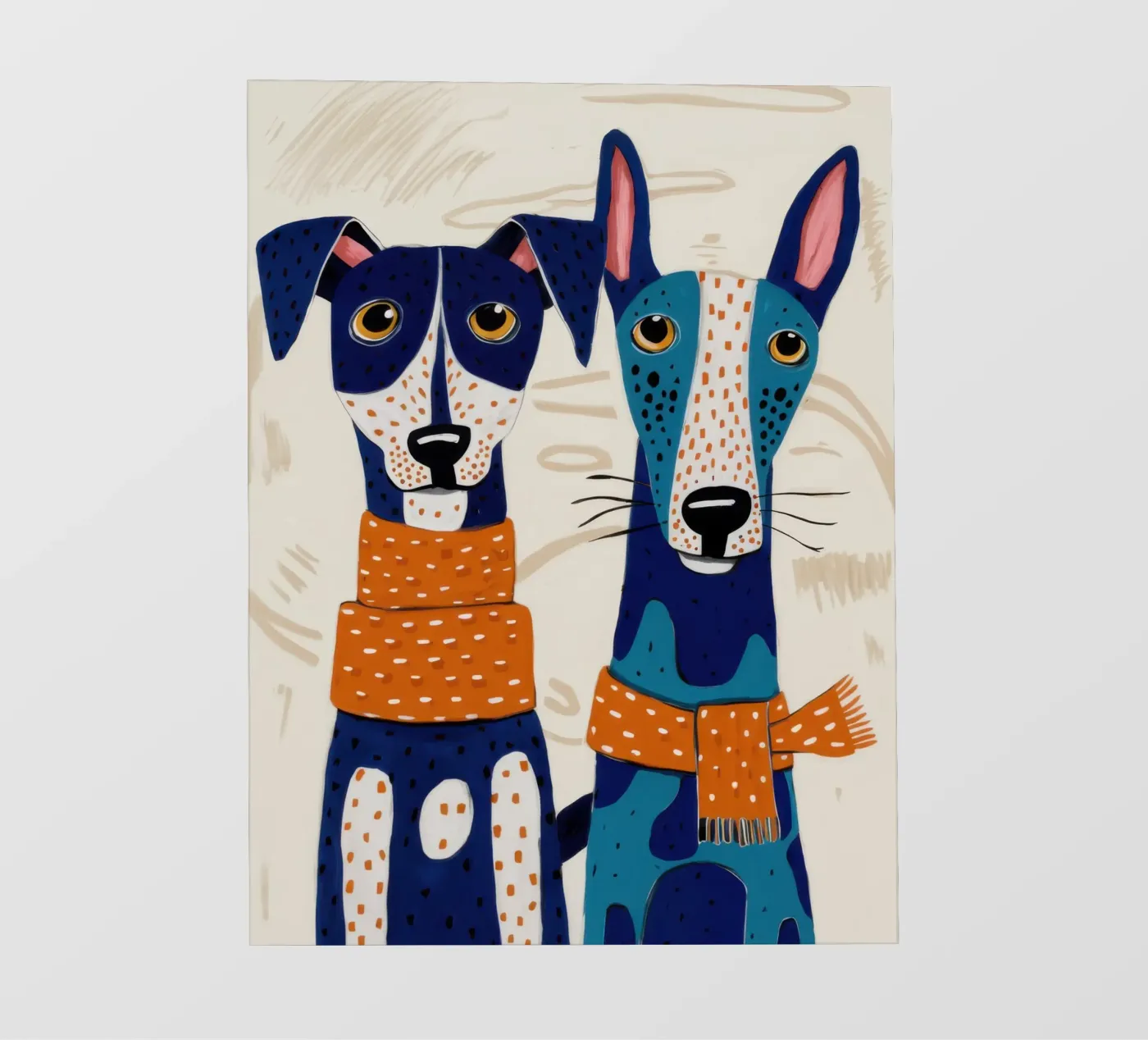 Dapper Hondenduo fotobehang van Veil Maya