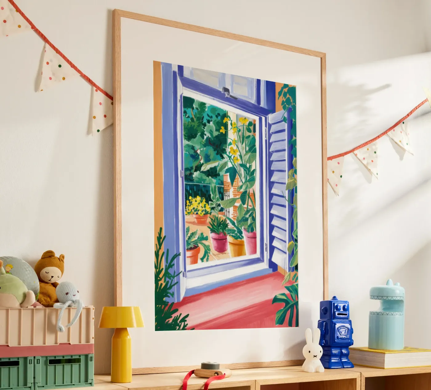Zonovergoten venstertuin poster van Veil Maya