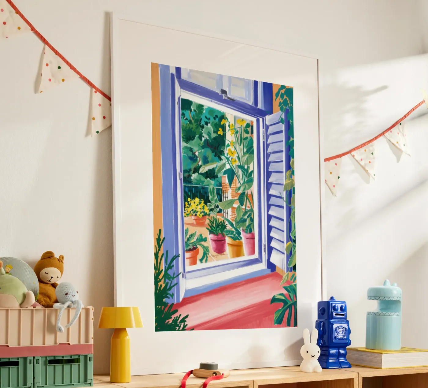 Zonovergoten venstertuin poster van Veil Maya