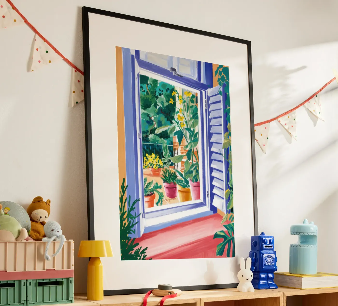 Zonovergoten venstertuin poster van Veil Maya