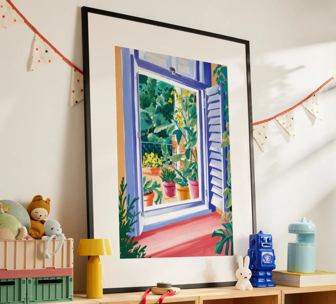 Zonovergoten venstertuin poster van Veil Maya