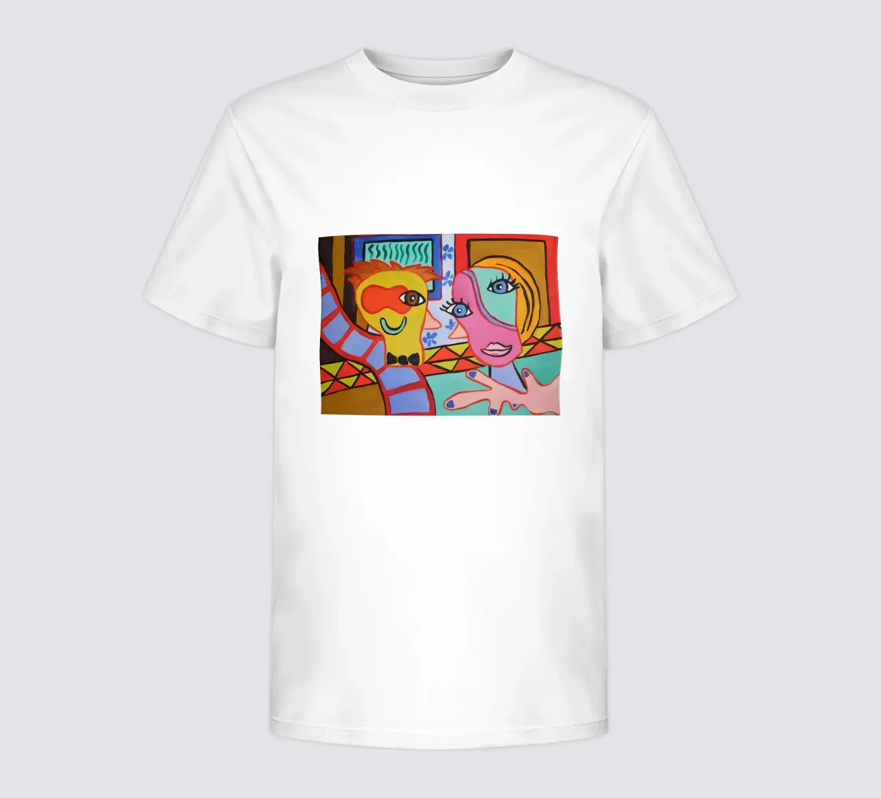 Pop Art Abstrakte Gesichter Lebendig Buntes Portrait Kinder T-Shirt von homdeco
