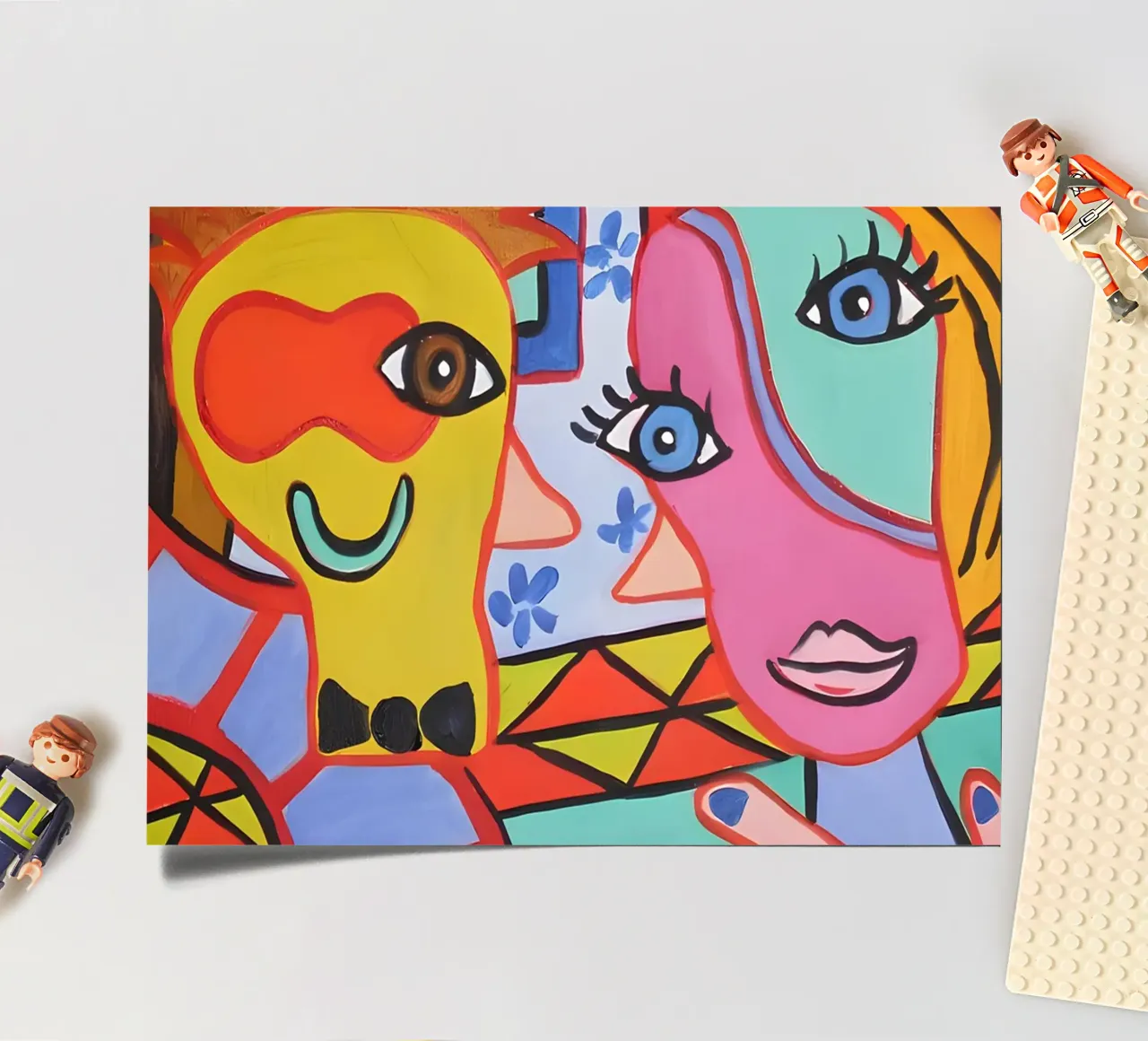 Pop Art Abstract Faces Vibrant Colorful Portrait sticker sheet by homdeco