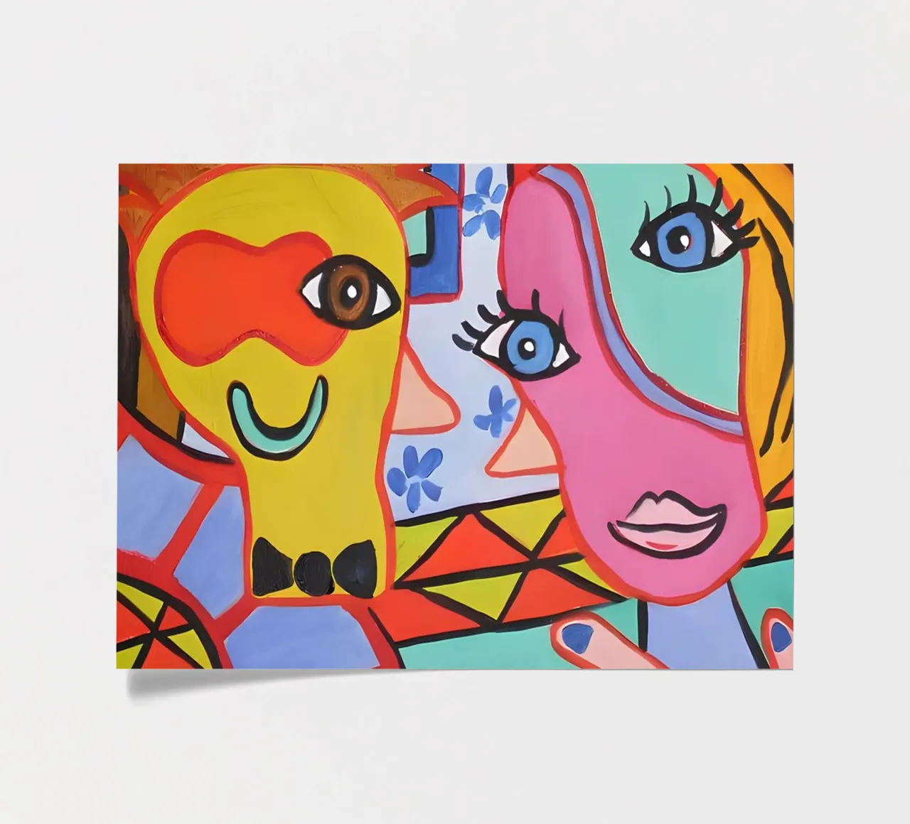Pop Art Abstract Faces Vibrant Colorful Portrait sticker sheet by homdeco