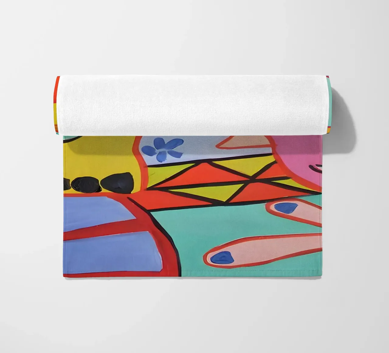 Pop Art Volti astratti Ritratto colorato e vibrante telo mare da homdeco