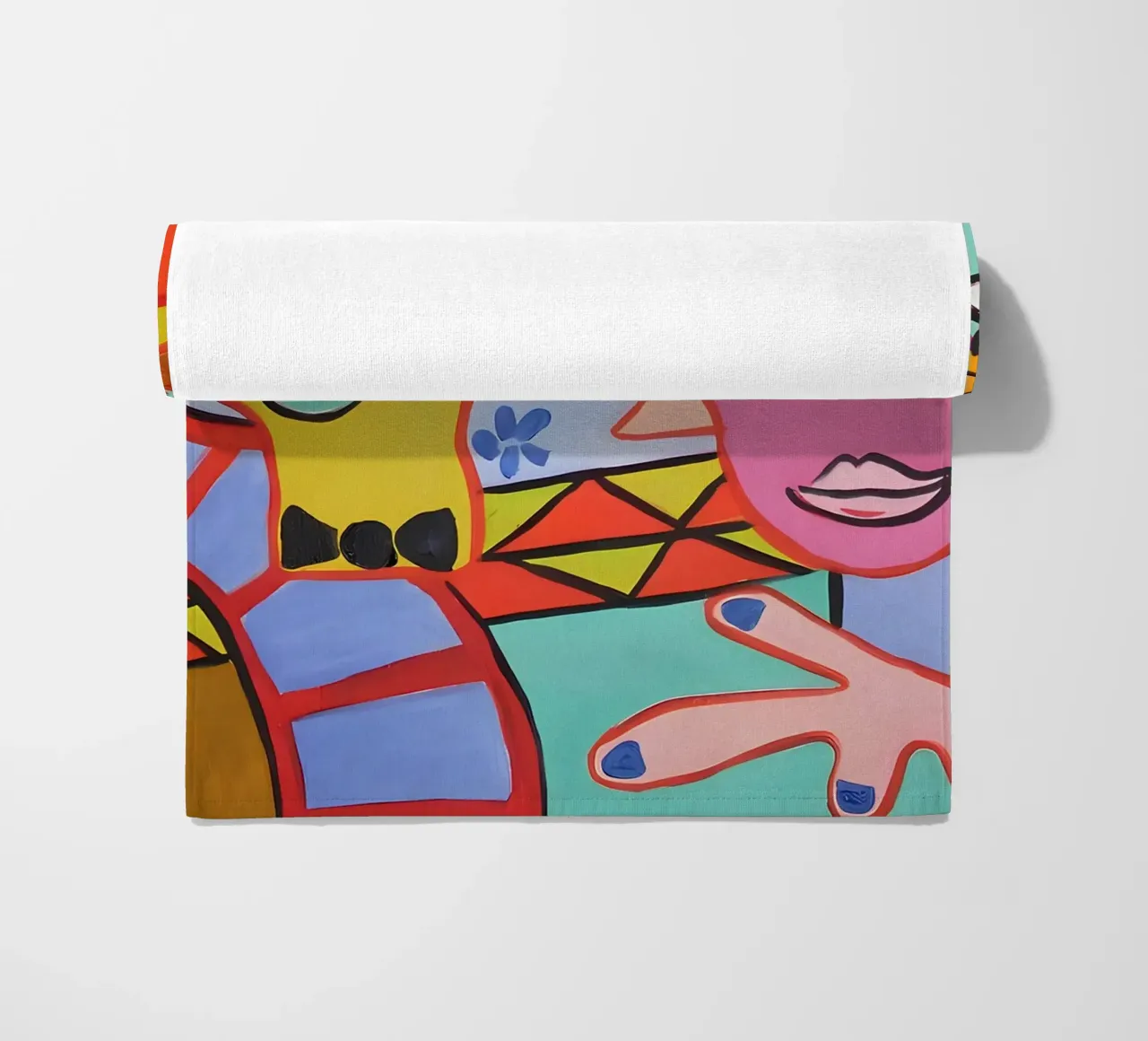 Pop Art Volti astratti Ritratto colorato e vibrante telo mare da homdeco