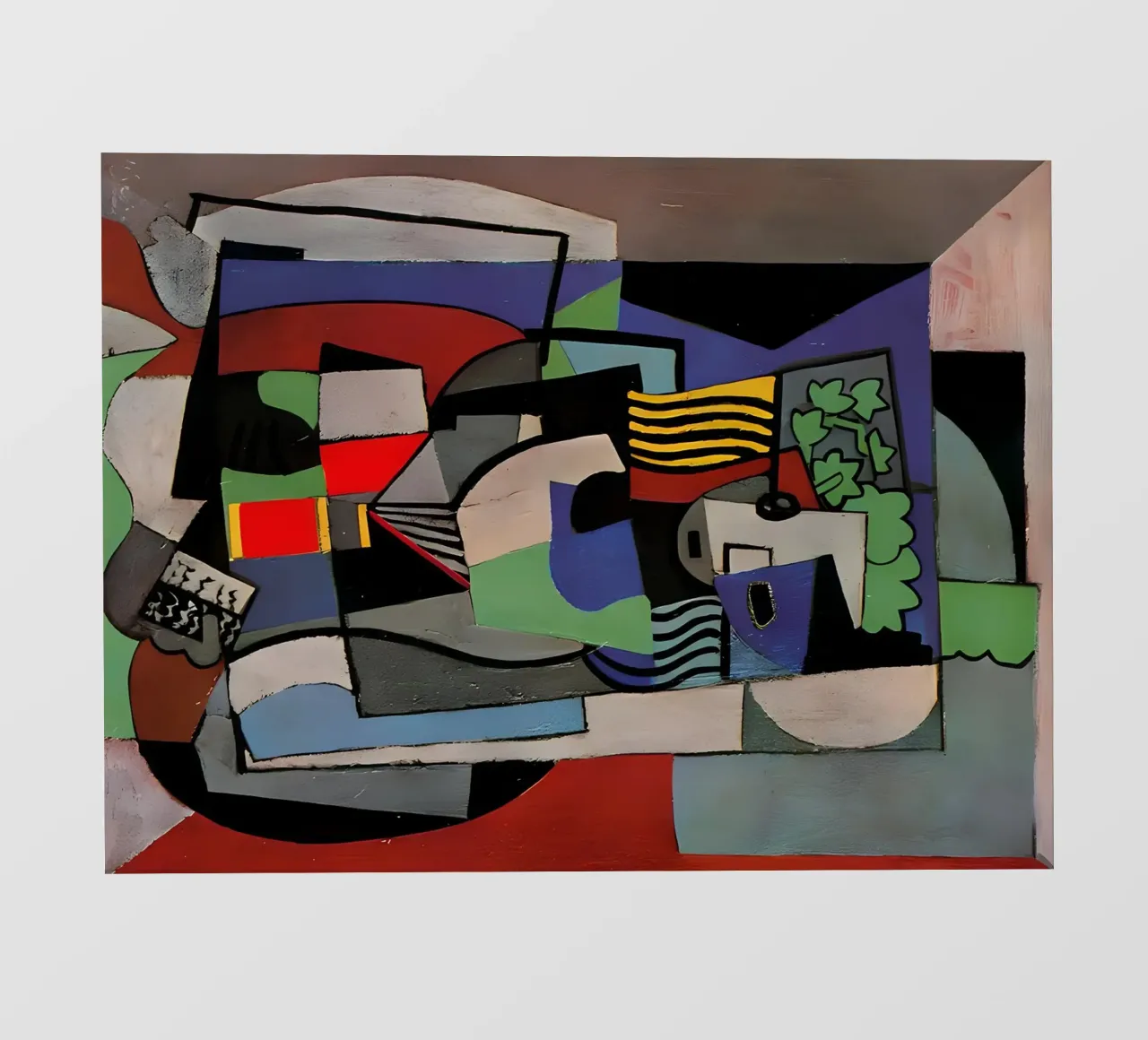 Cubist Abstract Composition Vibrant Geometric Forms photo wallpaper by homdeco
