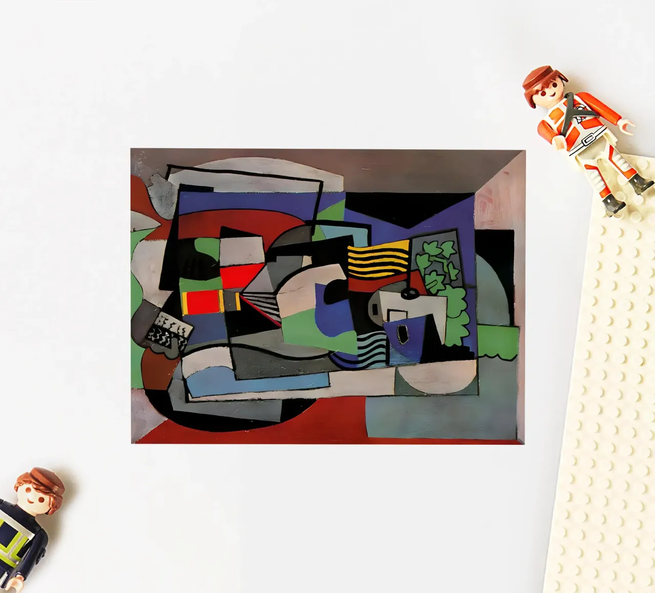 Cubist Abstract Composition Vibrant Geometric Forms sticker by homdeco