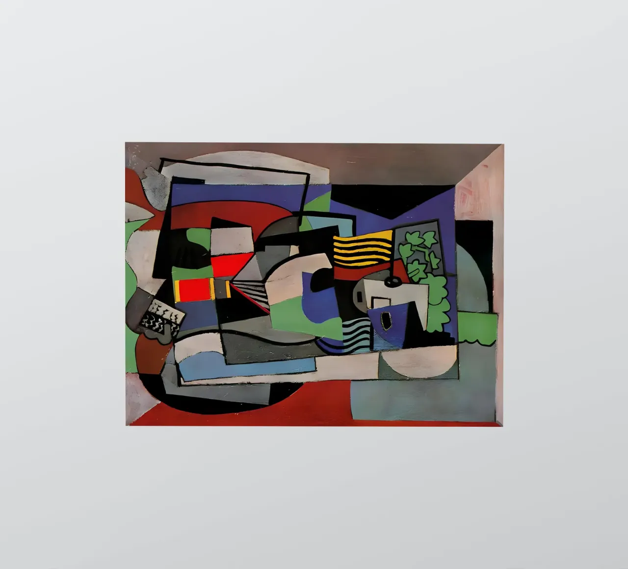 Cubist Abstract Composition Vibrant Geometric Forms sticker by homdeco