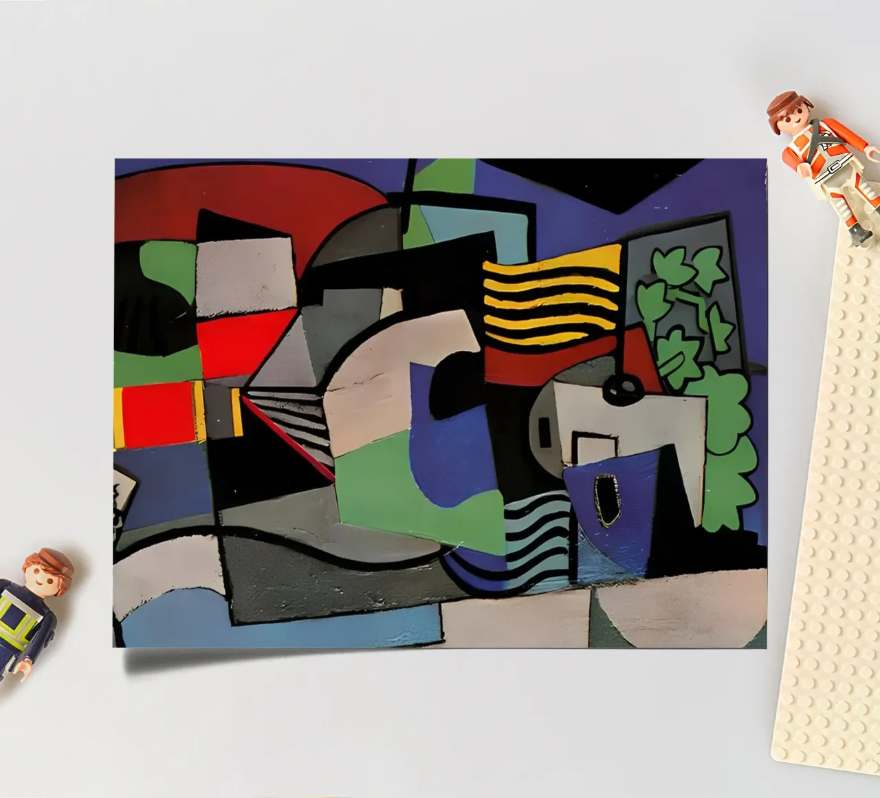 Cubist Abstract Composition Vibrant Geometric Forms sticker sheet by homdeco