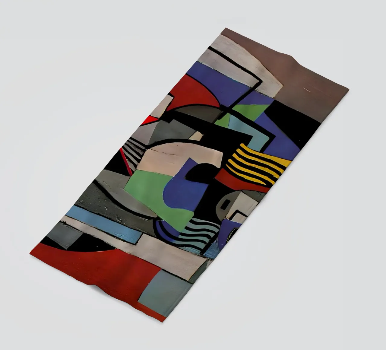 Composizione astratta cubista Forme geometriche vibranti telo mare da homdeco