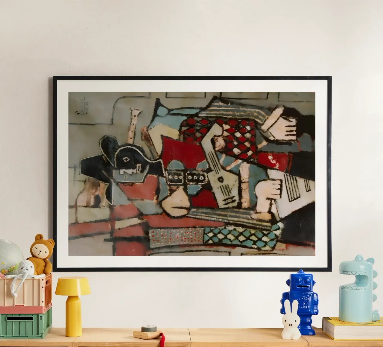 Nature morte cubiste Instruments de musique Art abstrait poster de homdeco