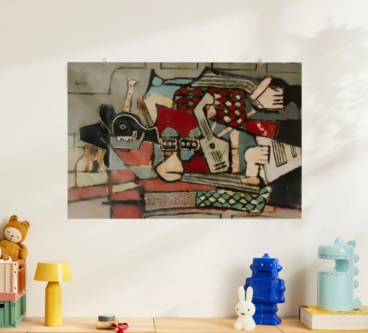 Nature morte cubiste Instruments de musique Art abstrait poster de homdeco