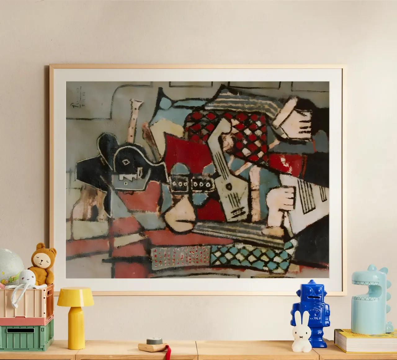 Nature morte cubiste Instruments de musique Art abstrait poster de homdeco