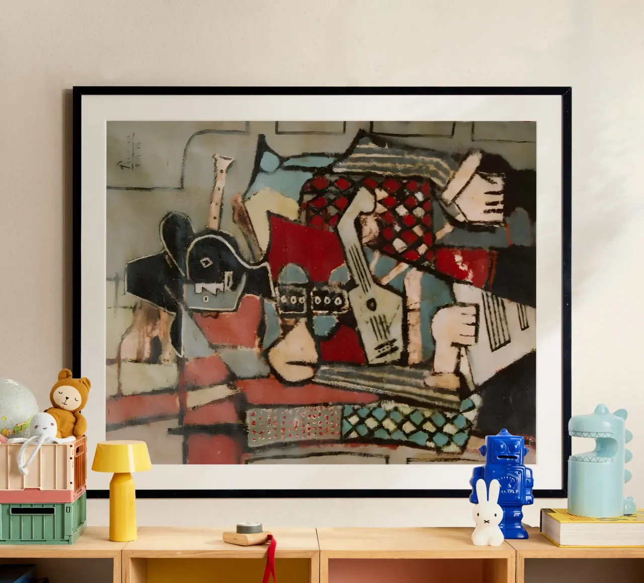 Nature morte cubiste Instruments de musique Art abstrait poster de homdeco