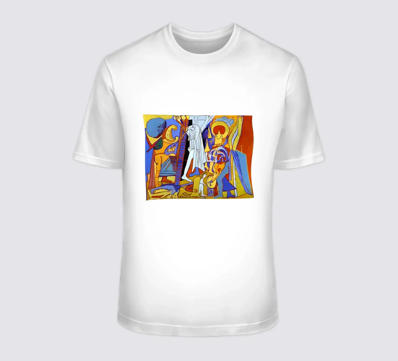 Abstract Cubist Composition Dynamic Human Forms t-shirt by homdeco