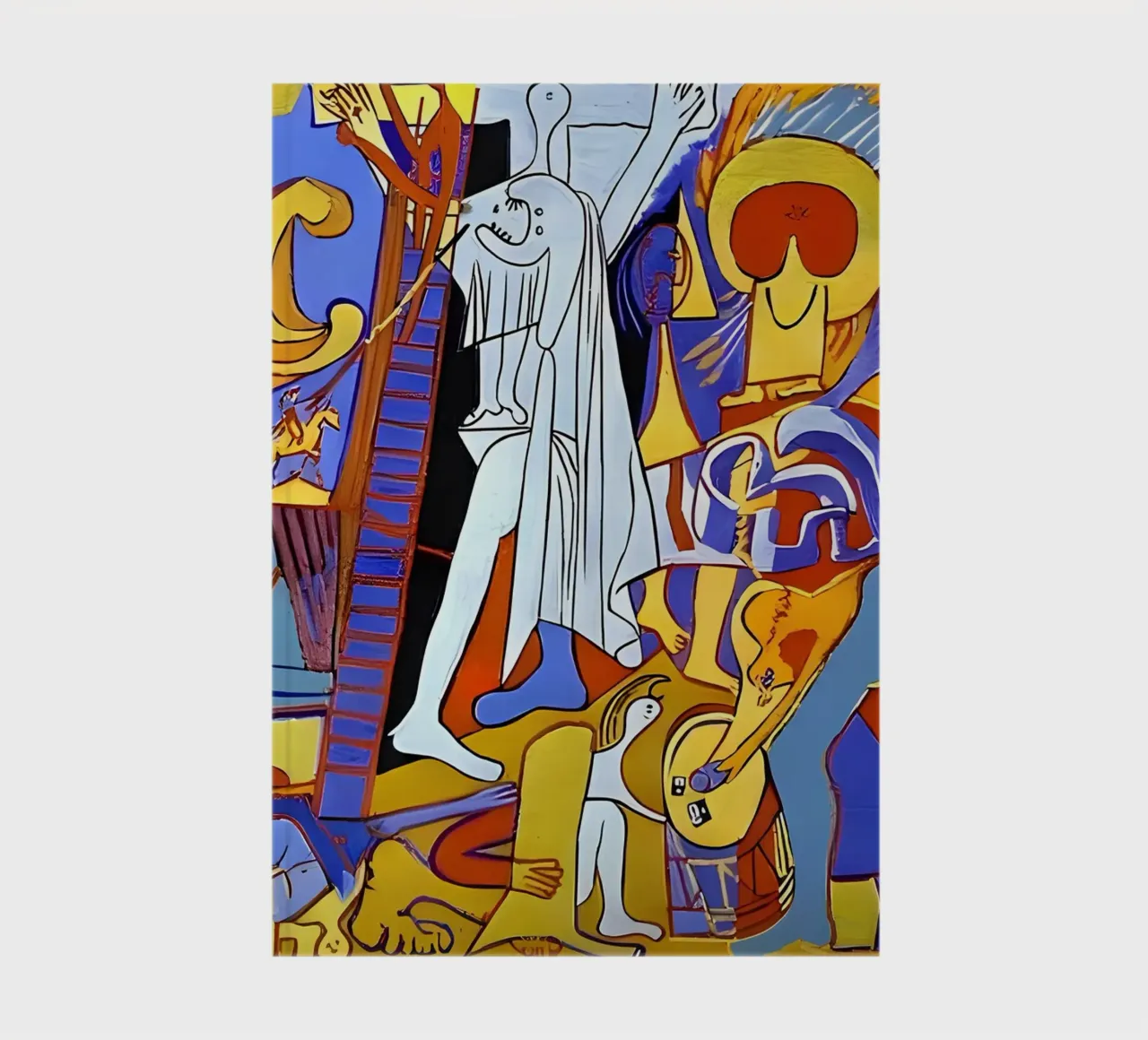 Abstract Cubist Composition Dynamic Human Forms notebook by homdeco