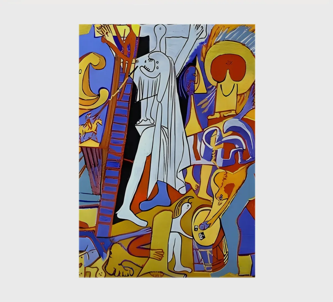 Abstract Cubist Composition Dynamic Human Forms notebook by homdeco