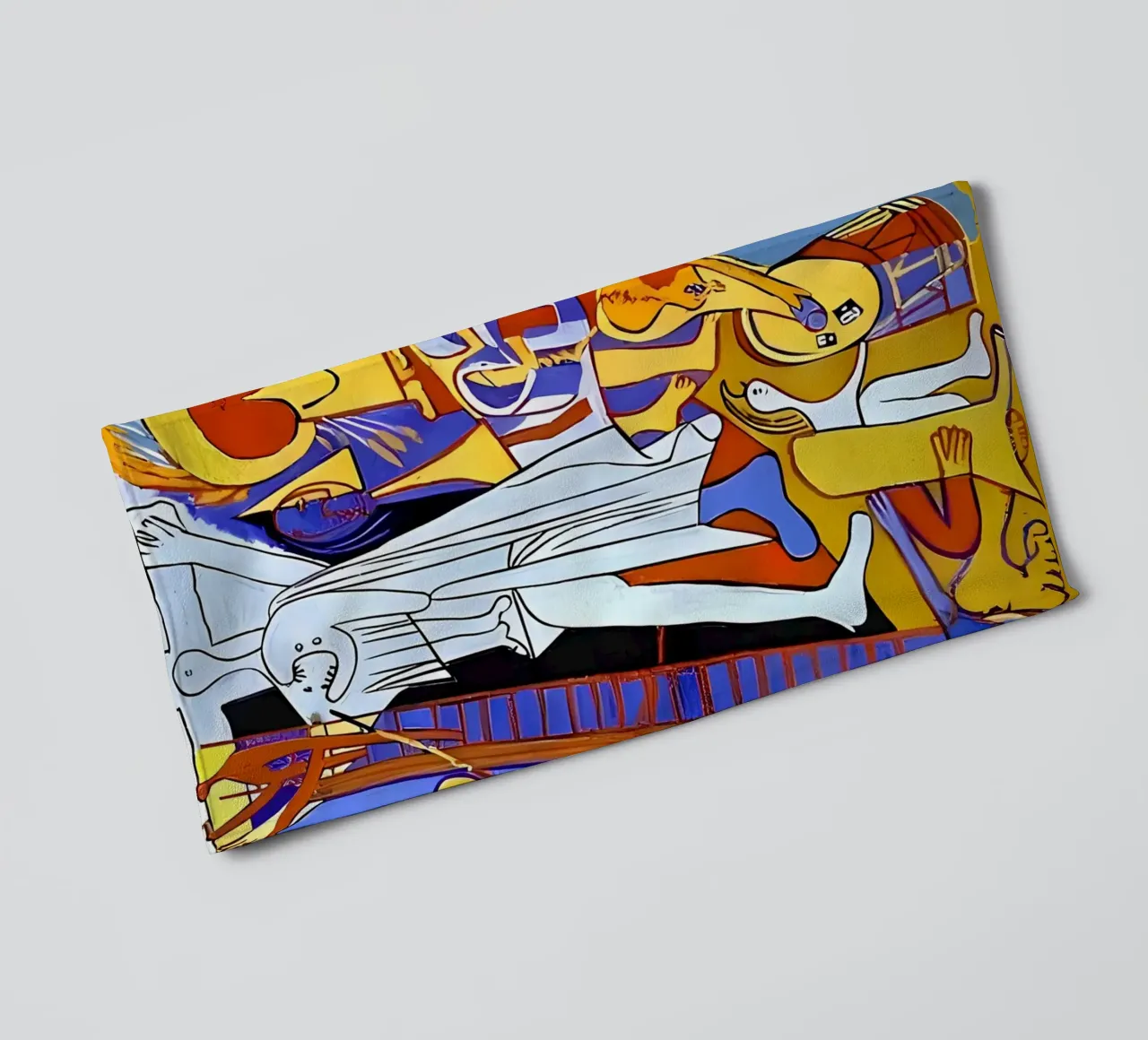 Abstract Cubist Composition Dynamic Human Forms towel by homdeco