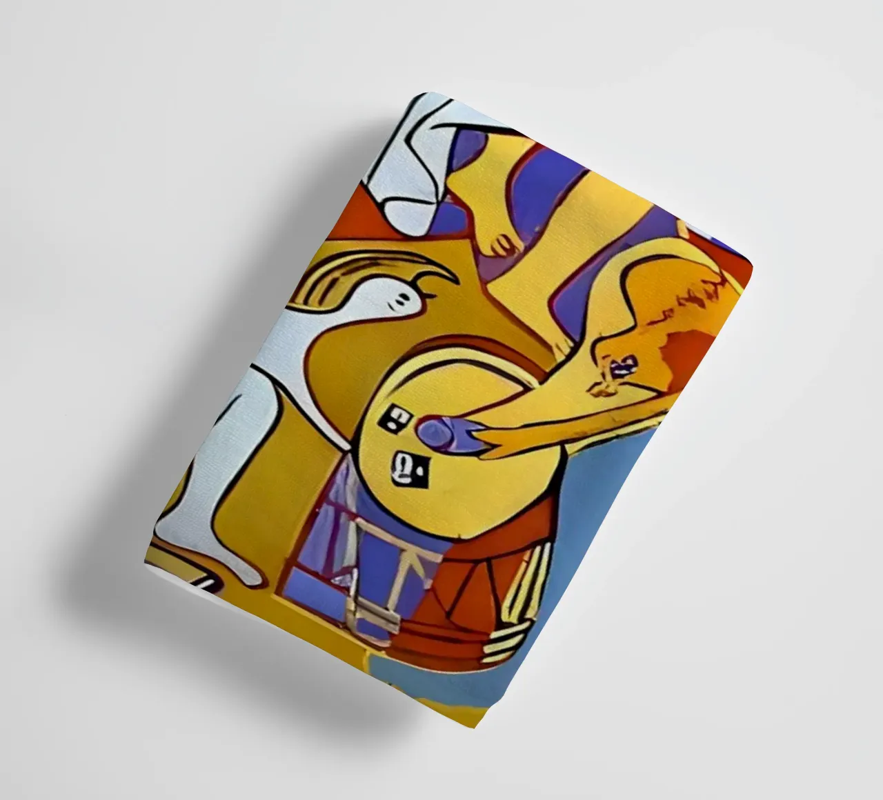 Abstracte kubistische compositie Dynamische menselijke vormen badhanddoek van homdeco