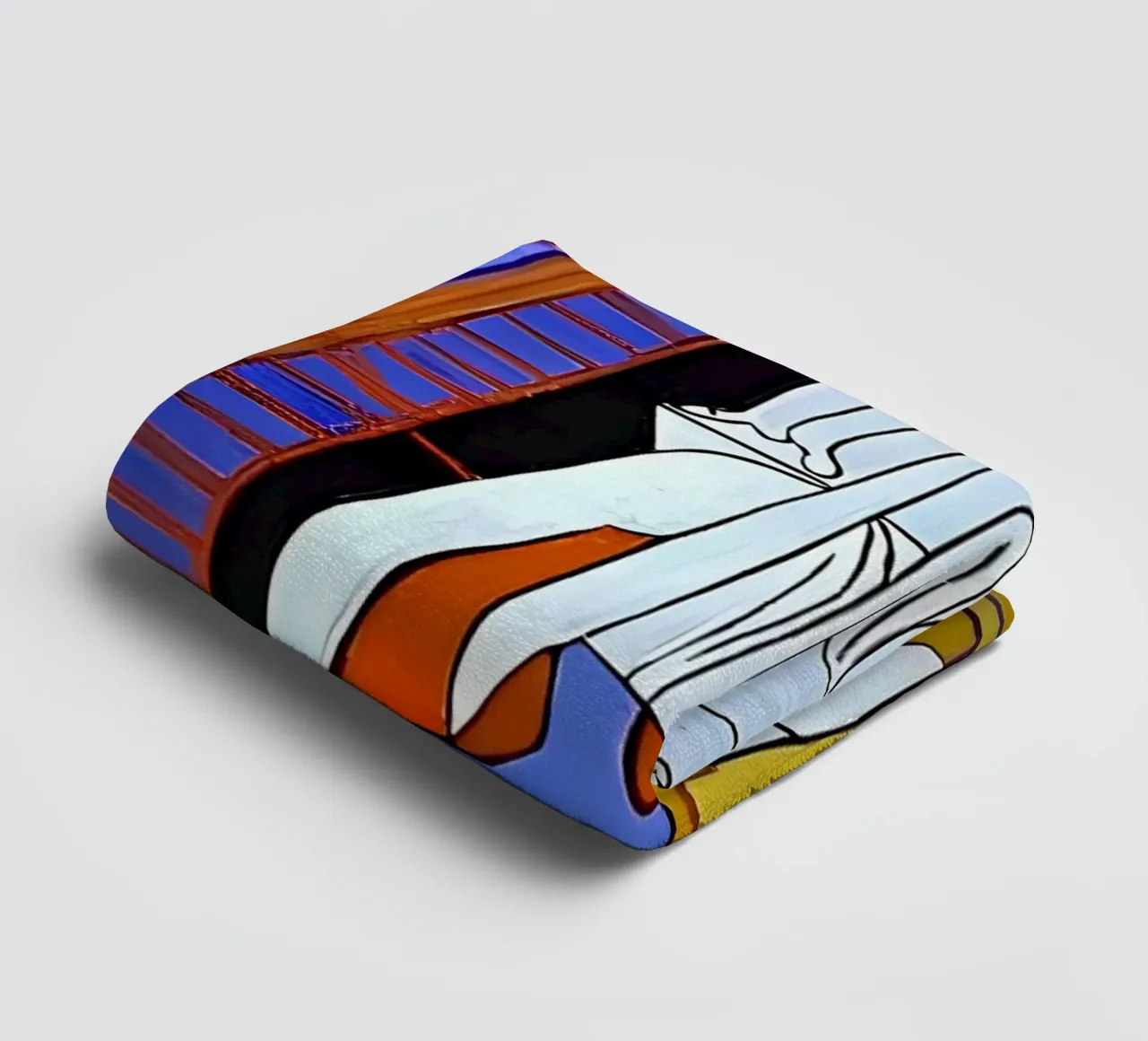Abstract Cubist Composition Dynamic Human Forms towel by homdeco