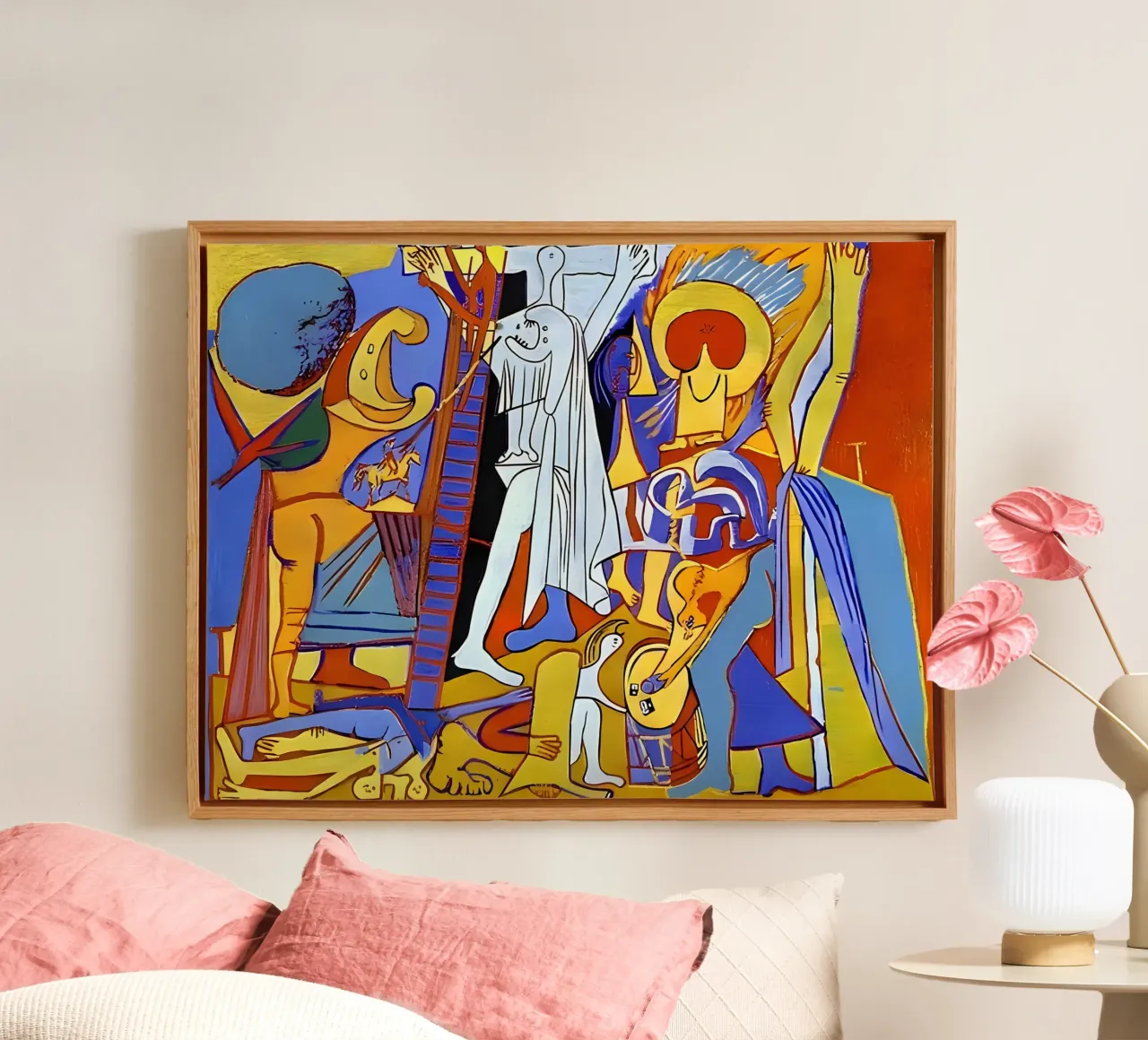 Abstract Cubist Composition Dynamic Human Forms canvas by homdeco
