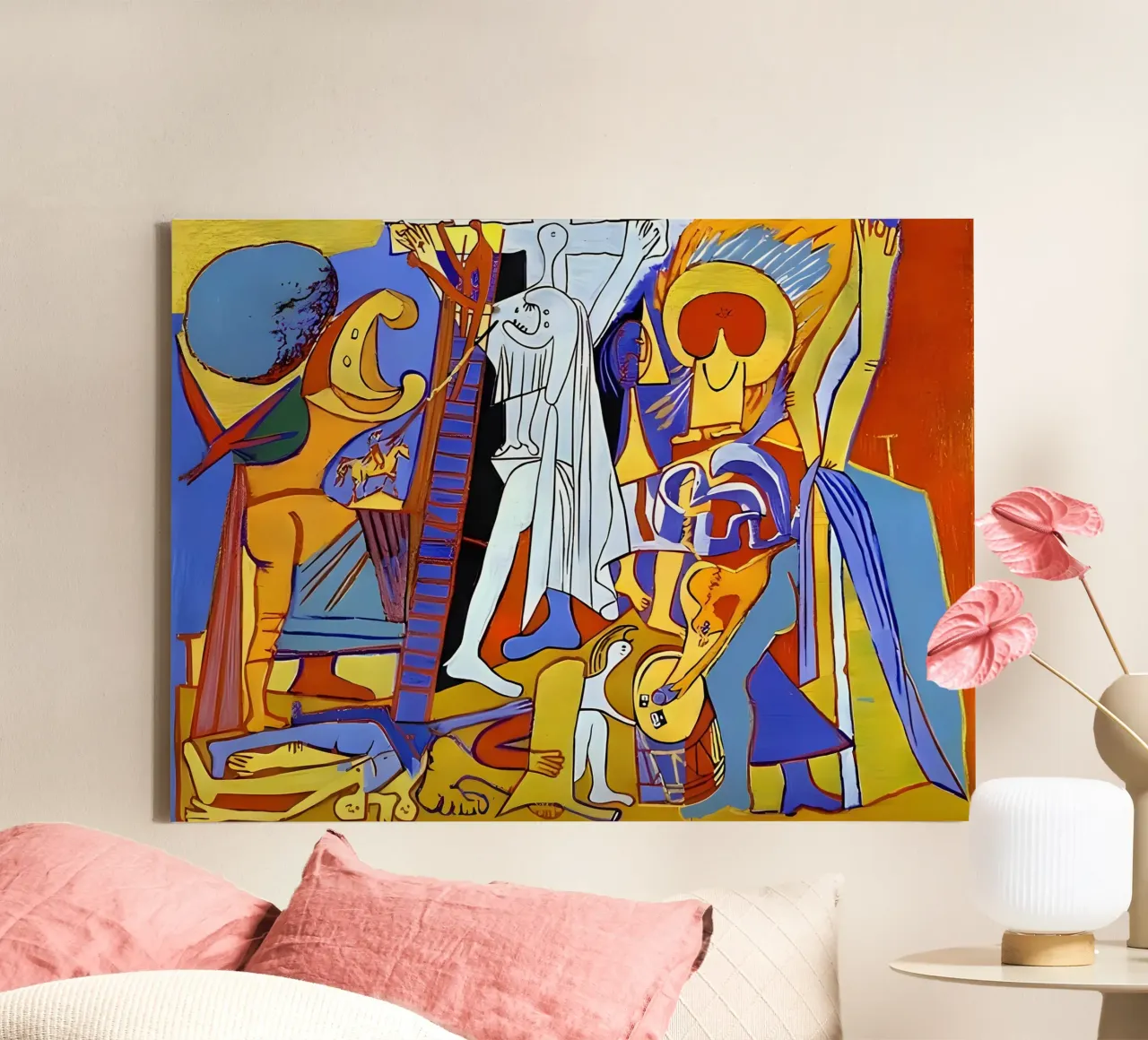 Abstract Cubist Composition Dynamic Human Forms canvas by homdeco