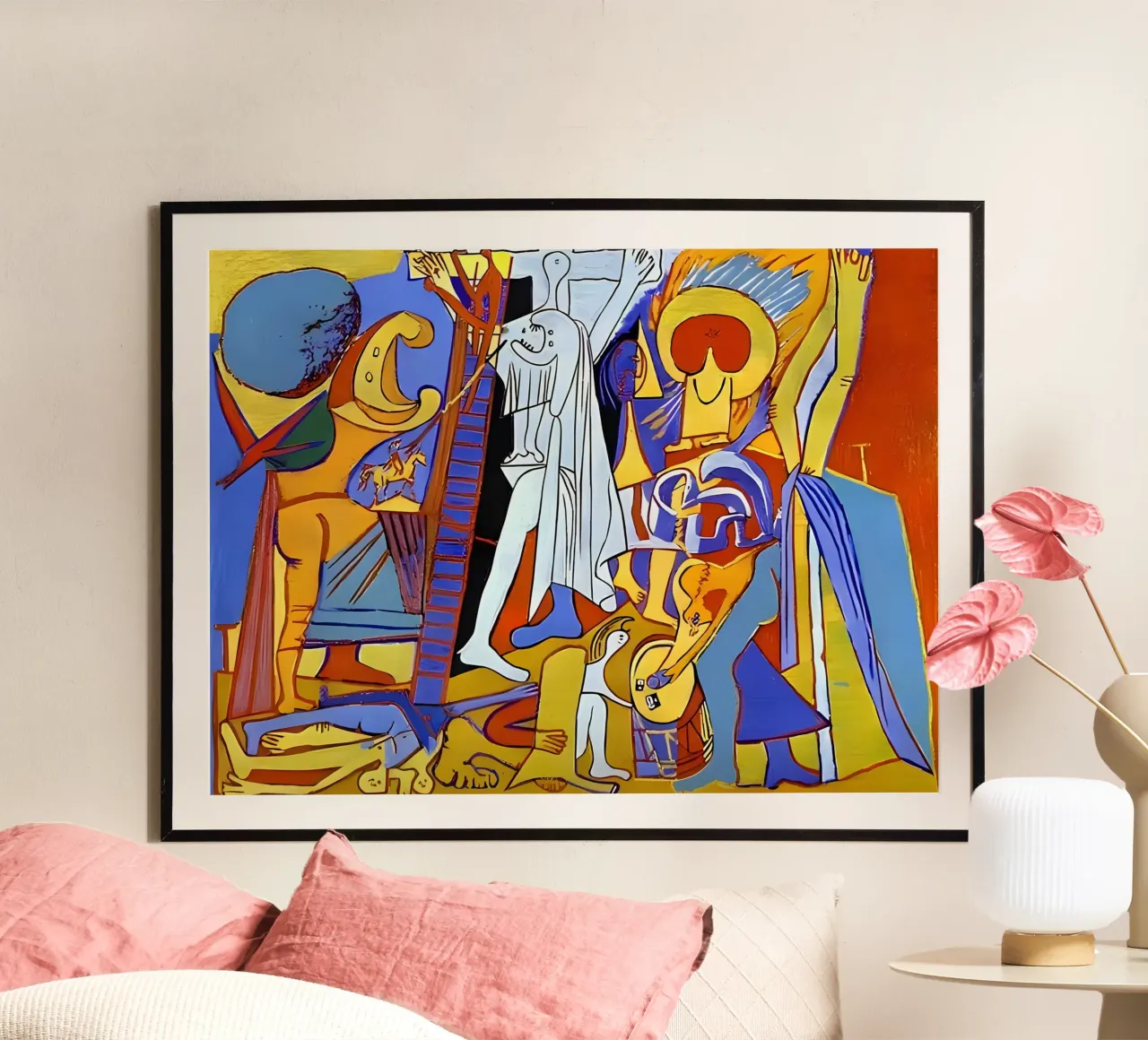 Abstract Cubist Composition Dynamic Human Forms poster by homdeco