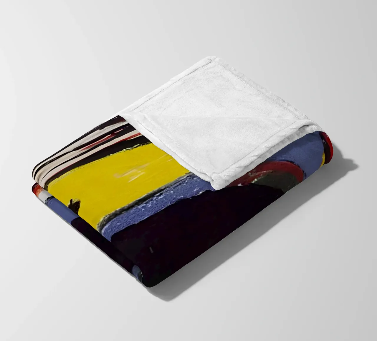 Picasso Abstract Fish Cubist Vibrant Colors fleece blanket by homdeco