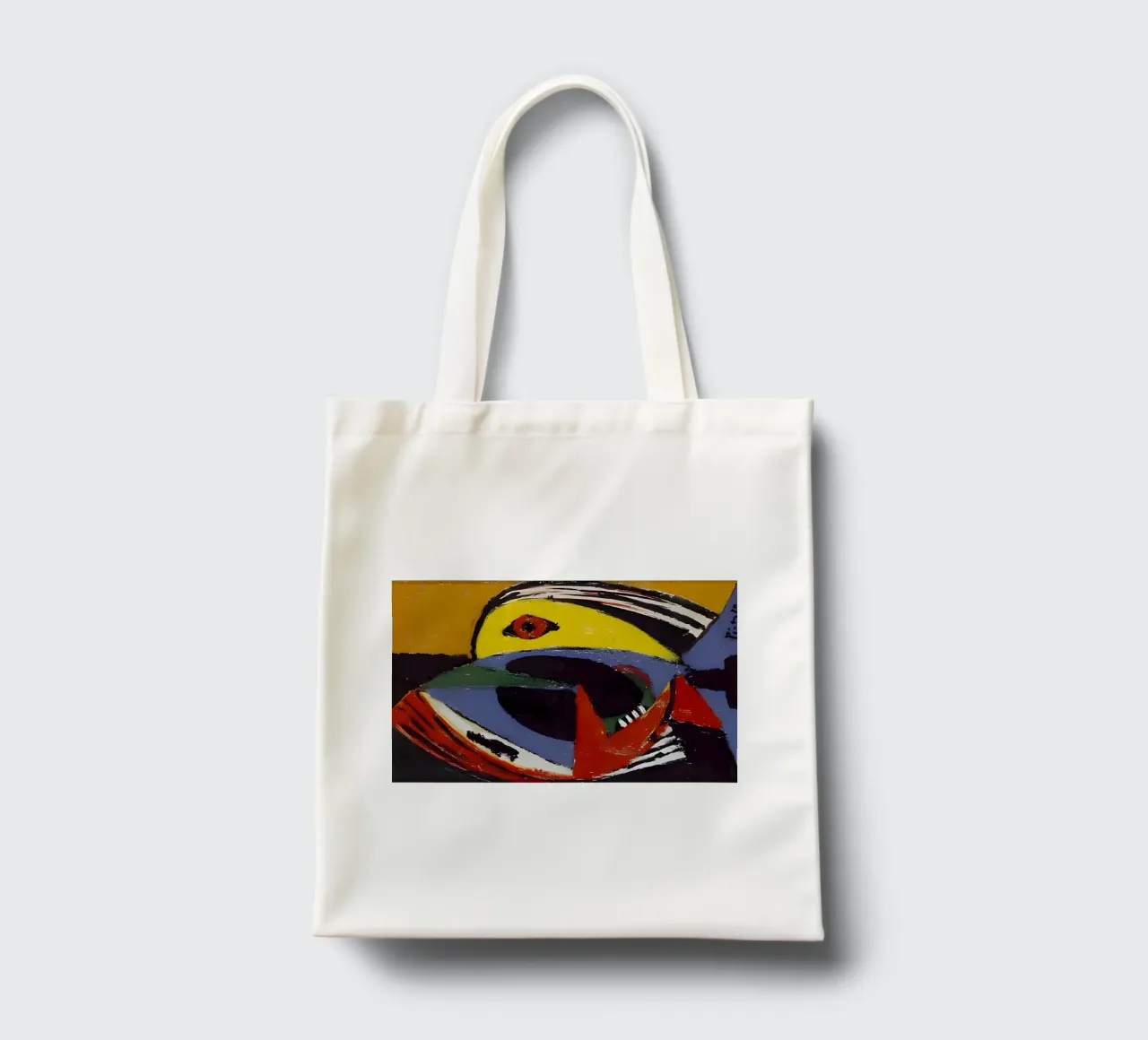 Picasso Abstract Fish Cubist Vibrant Colors tote bag by homdeco