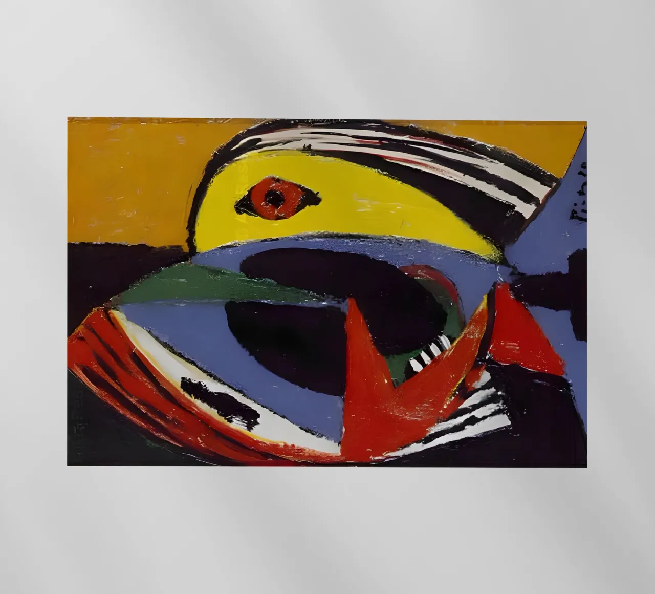 Picasso Pesce astratto Cubista Colori vibranti pellicola backlit da homdeco
