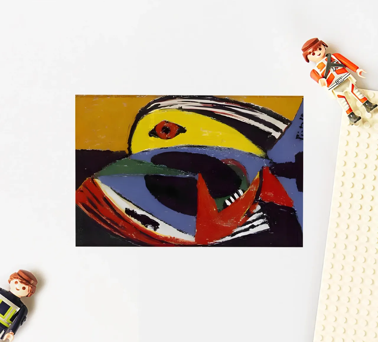 Picasso Abstract Fish Cubist Vibrant Colors sticker by homdeco
