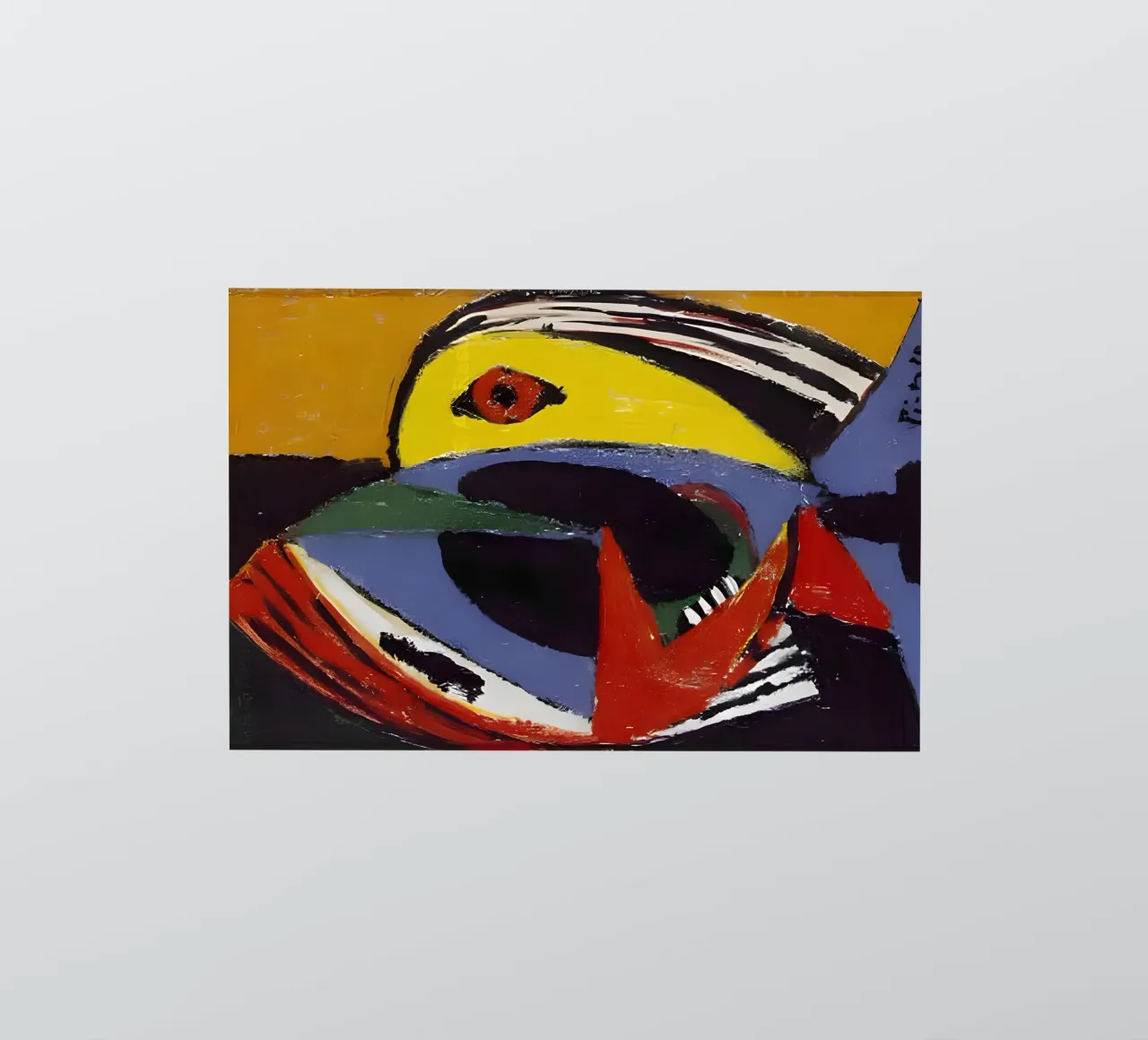 Picasso Abstract Fish Cubist Vibrant Colors sticker by homdeco