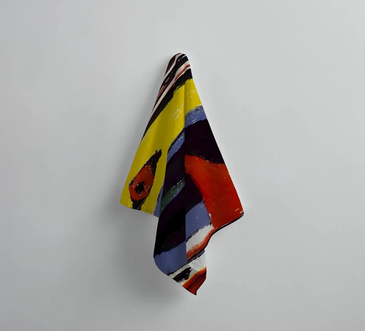 Picasso Abstract Fish Cubist Vibrant Colors towel by homdeco