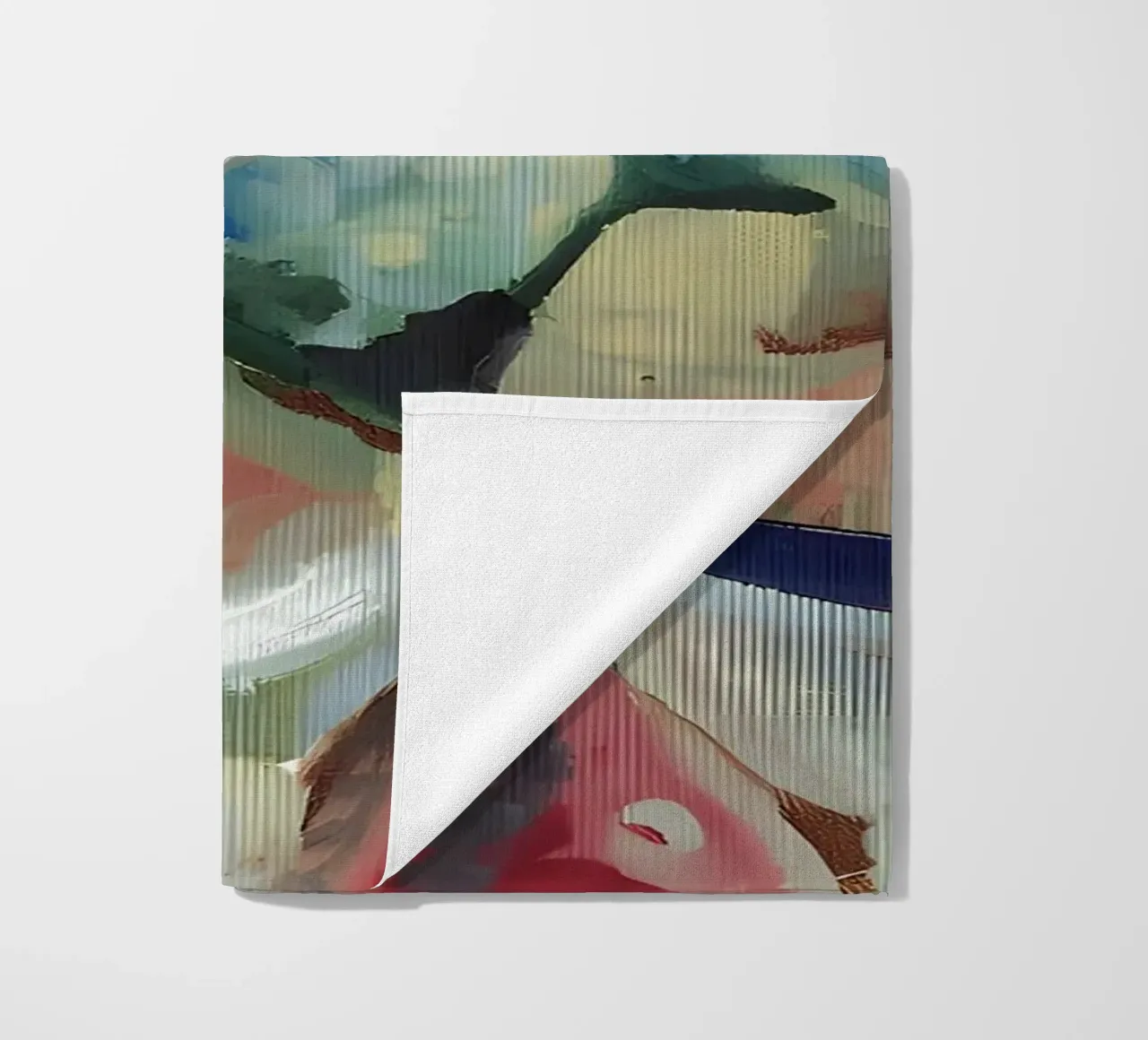 Abstract Village Landscape Moody Expressionist Tree beach towel by homdeco