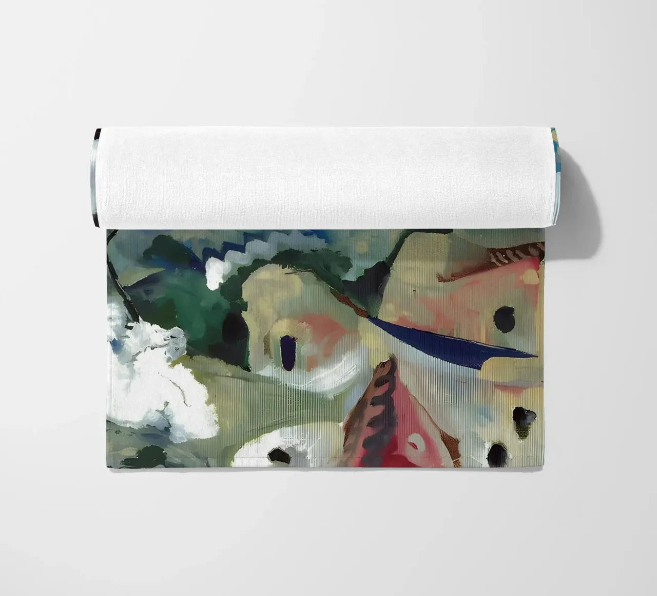 Abstract Village Landscape Moody Expressionist Tree beach towel by homdeco