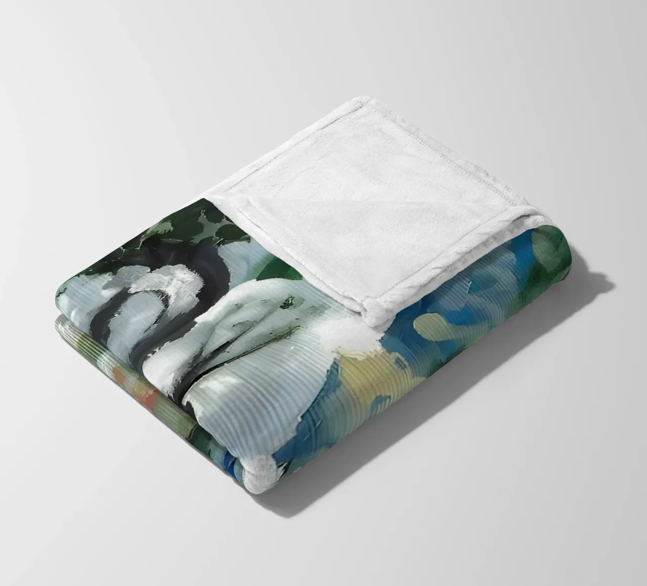 Abstract Village Landscape Moody Expressionist Tree fleece blanket by homdeco