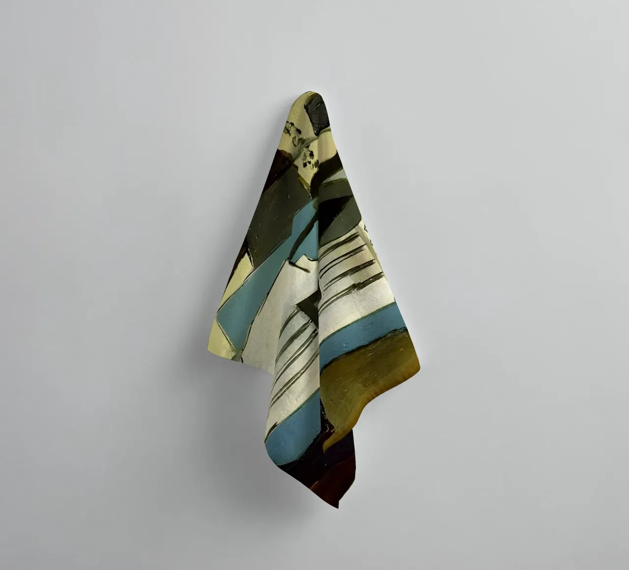 Nature morte cubiste partition et guitare abstraite serviette de bain de homdeco