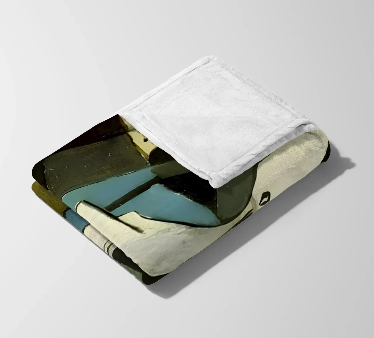 Spartito di natura morta cubista e chitarra astratta coperta in pile da homdeco