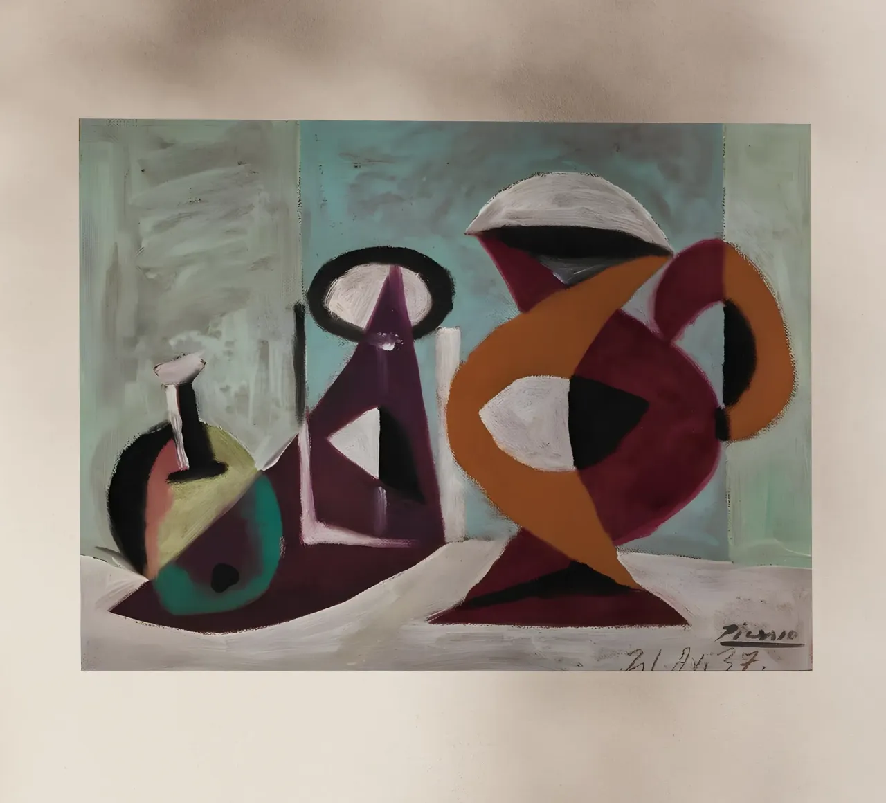 Picasso Natura morta Brocca di chitarra astratta 1937 pellicola backlit da homdeco