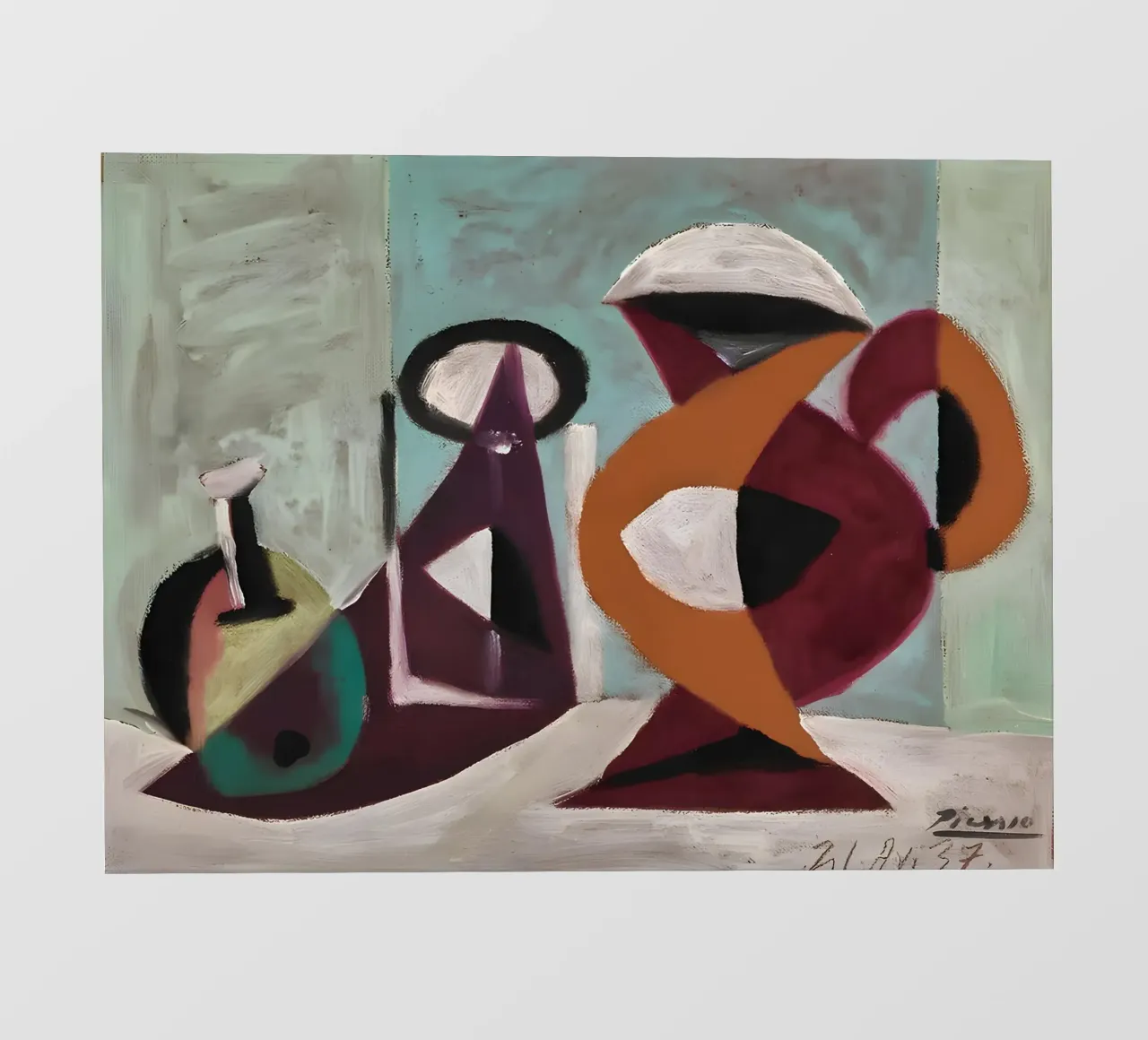 Picasso Natura morta Brocca di chitarra astratta 1937 pellicola backlit da homdeco