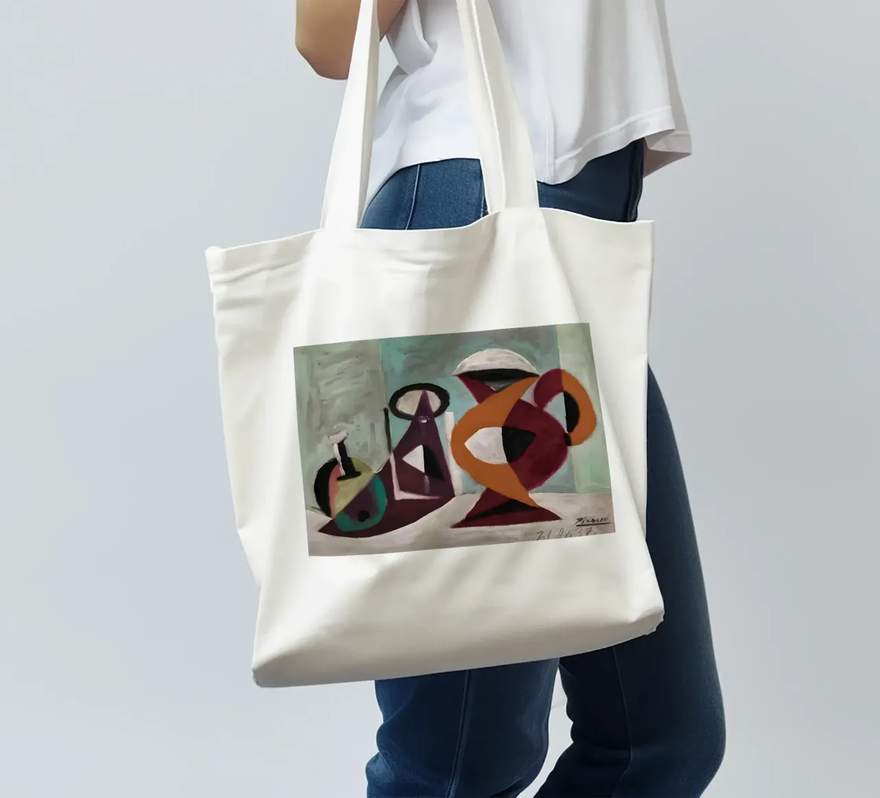 Picasso Natura morta Brocca di chitarra astratta 1937 borsa in juta da homdeco
