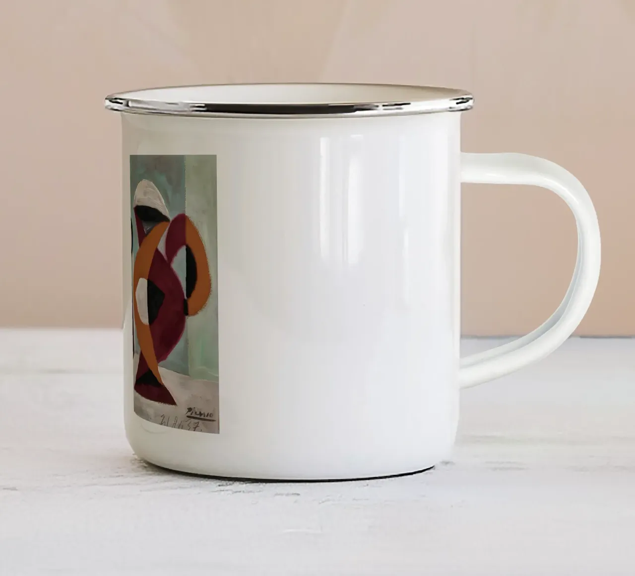 Picasso Natura morta Brocca di chitarra astratta 1937 tazza in smalto da homdeco