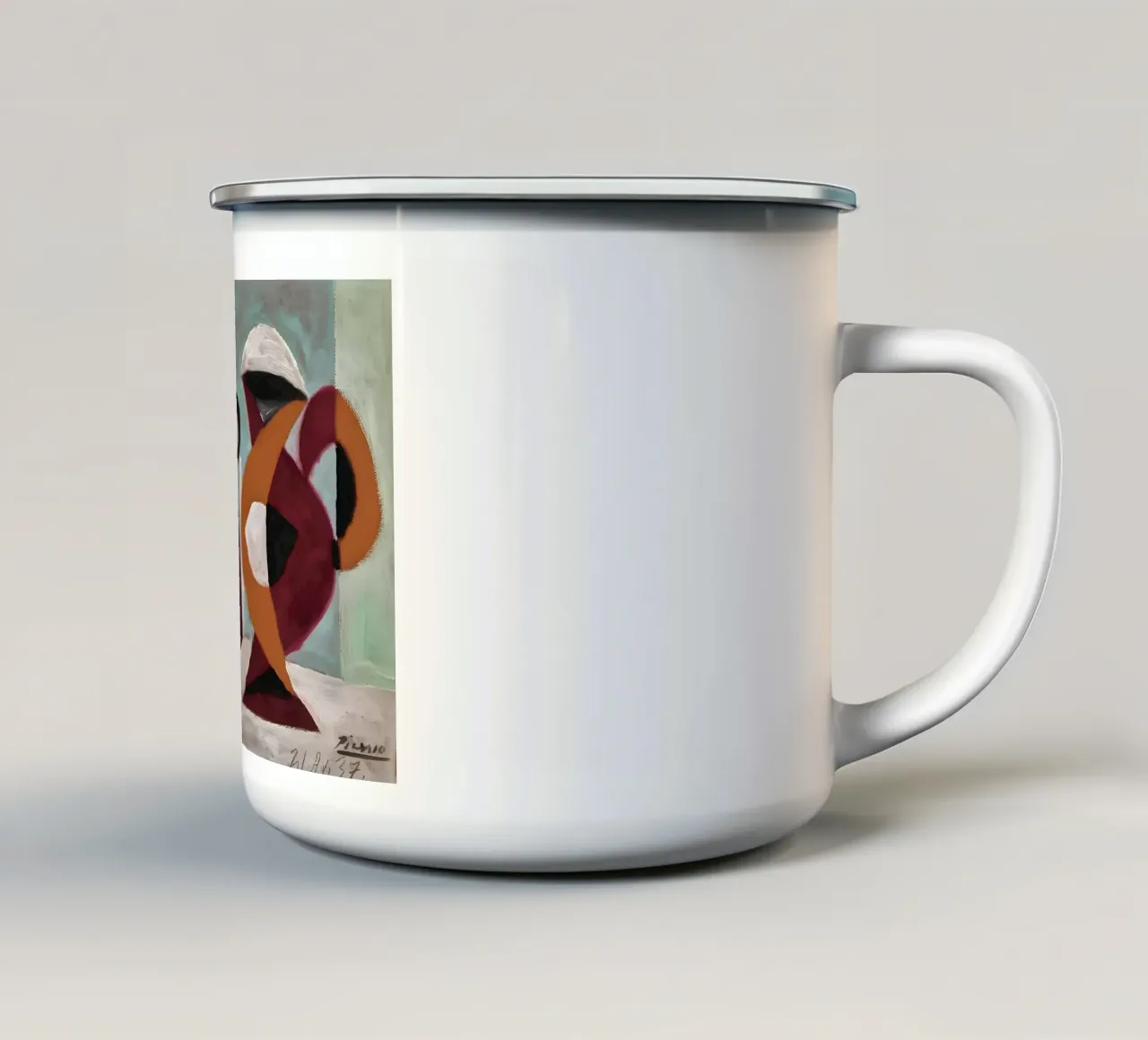 Picasso Natura morta Brocca di chitarra astratta 1937 tazza in smalto da homdeco